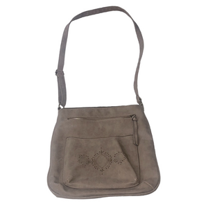 brown boho suede Shoulder Bag with front pocket